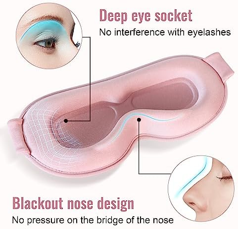 Sleep Mask for Lash Extensions, 3D Contoured Weighted Eye Cover - Image 4
