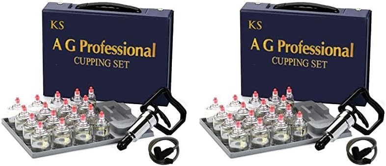 Professional Cupping Set *Made in Korea* (17 Cups) with Extension Tube($3.00 Value) KS Choi Corp "Made in Korea." (Pack of 2) by KS