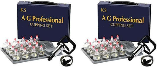 Professional Cupping Set *Made in Korea* (17 Cups) with Extension Tube($3.00 Value) KS Choi Corp "Made in Korea." (Pack of 2) by KS