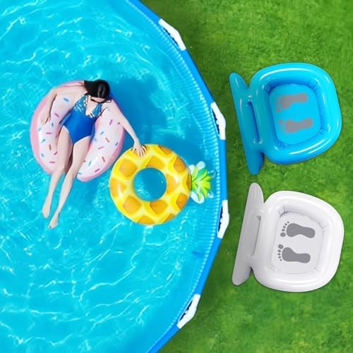 Inflatable Pool Foot Bath Basin, Portable Foldable Foot Wash Bath Basin for Soaking Feet, Beach, Hot Tub Spa, Above & In-Ground Swimming Pool Entry Ladder (White) - Image 4