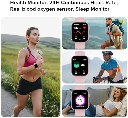 Smart Watches for Women, Make/Answer Calls, 2.01" HD Screen with 260+ Watch Faces, Heart Rate/SpO2/Sleep Monitor, 123 Sports Modes, Long Battery Life Fitness Watch Compatible with iPhone Android, Pink - Image 5