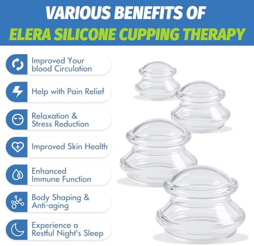 ELERA Silicone Cupping Therapy Set – Transparent Massage Cups in 4 Sizes (XL, L, M, S) for Body Relaxation, Cellulite & Home Wellness (Gourd Shape 4-Pack) - Image 5