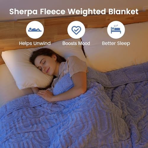 Sherpa Fleece Weighted Blanket for Adults, Dual Sided Soft, 60"x80" 20lbs - Image 2