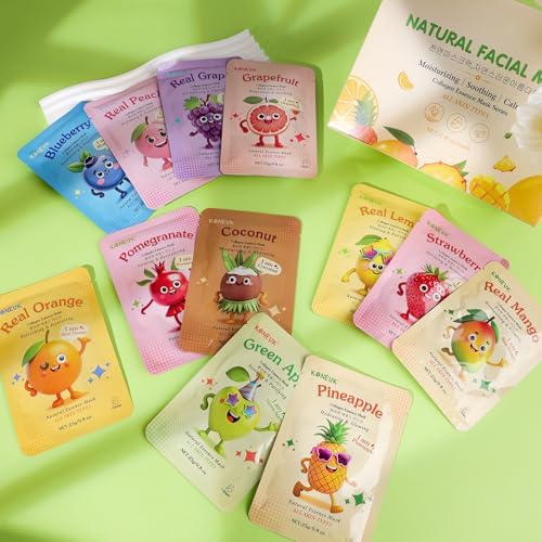 60 Pack Fruit Theme Face Mask for Kids, Bulk Birthday Gifts for Girls - Image 7