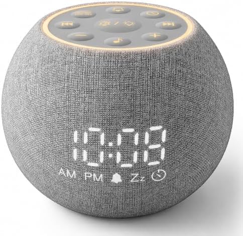 Zarler Sound Machine Alarm Clock for Bedroom, White Noise Machine Soothing Sounds for Sleep, Gentle Alarms for Wake Up, Dimmable Clock Display, Ambient Night Light, Plug in Bedside for Sleeping Adults by ZarlerOfficial
