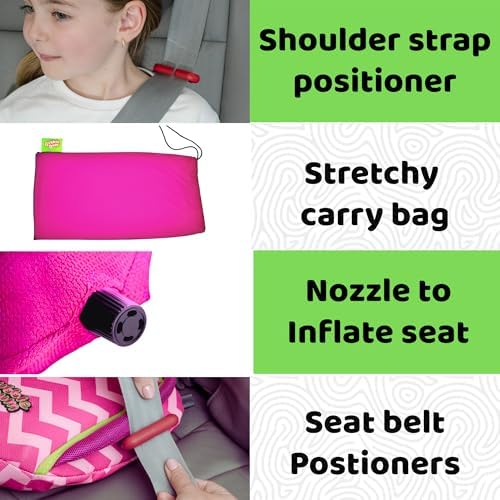 BubbleBum Inflatable Booster Car Seat for Kids, Pink - Image 5