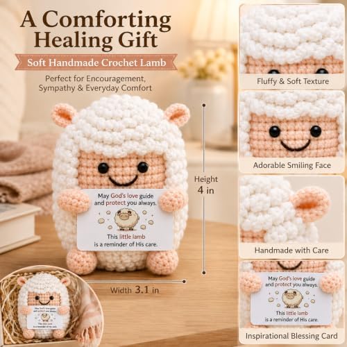 Christian Gifts for Women Men Crochet Lamb Religious Spiritual Gift - Image 3