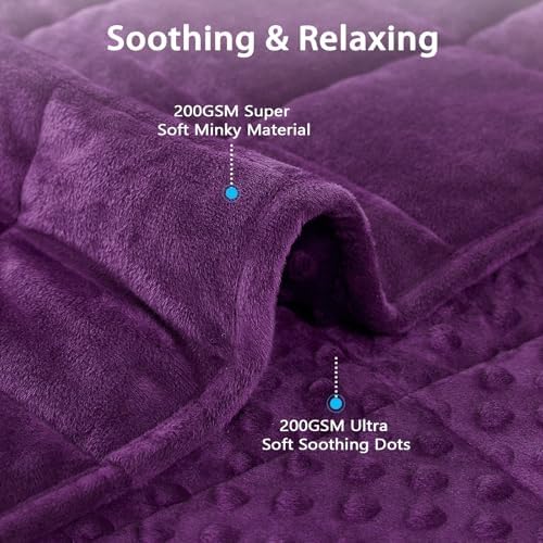 L'AGRATY Weighted Blanket - 48"x72" 10lbs Minky Dots Heavy Blanket with Glass Beads Soft Breathable for All-Season Summer Fall Winter Thick Comfort for Sleeping - Image 2