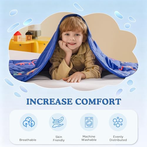 Weighted Blanket - 3 lbs Dinosaur Blue Heavy Blanket - Small Size Breathable Lap Blanket(36 * 48 inches, 3 lbs) - Image 5