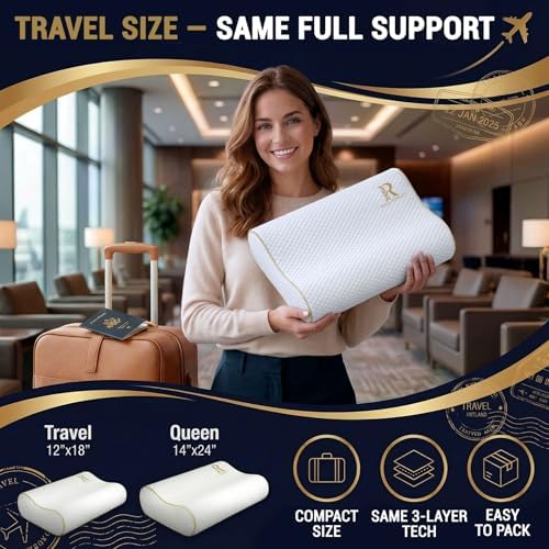 Royal Therapy Travel Memory Foam Cervical Pillow – Contour Pillow for Neck and Shoulder Pain - Image 4