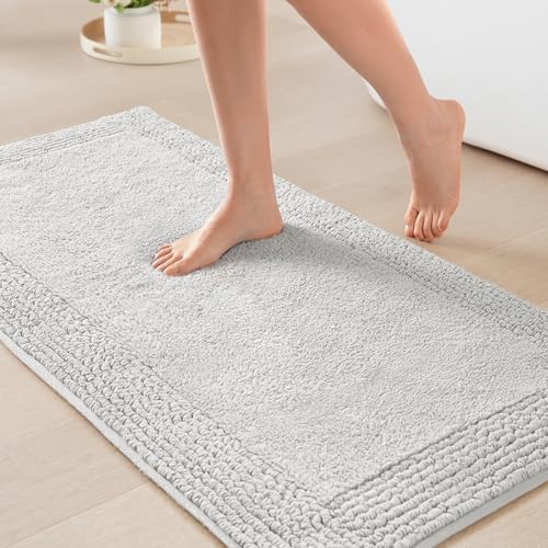 Madison Park Splendor Reversible 100% Cotton Bath Rug, 24 x 44, Grey by MADISONPARK