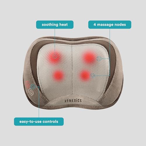 Homedics Shiatsu Back Massager with Heat, 3D Deep Tissue Massage Pillow - Image 3