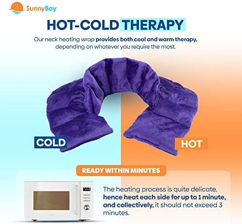 SunnyBay Weighted Heating Pad, Neck and Shoulder Wrap, Upper Back, Purple - Image 5