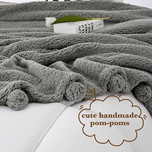 LBRO2M Sherpa Fleece Bed Blanket Super Soft Plush Warm Throw Twin 65"X90" - Image 4