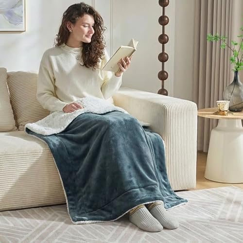 NANPIPER Warm Sherpa Blanket for Couch, Soft Fleece for Winter, Fuzzy Plush Small Throw Gift for Baby, Forest Green 30x40 Inches by NANPIPER