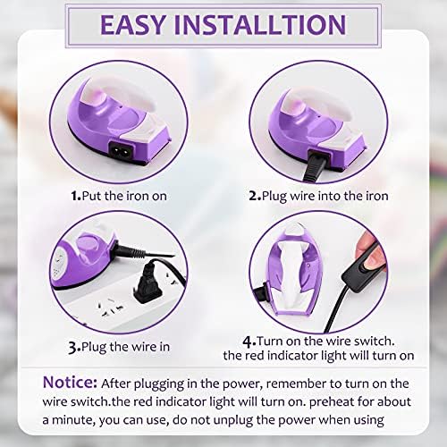 Honoson Mini Craft Iron with Charging Base Tiny,Purple - Image 3
