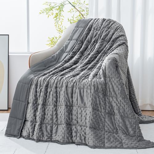Cottonblue Weighted Blanket 15lbs Queen Size for Adults, 60 x 80in Grey by Cottonblue