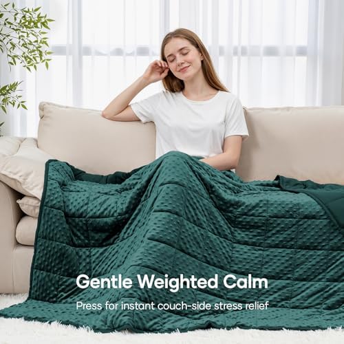 Cottonblue Weighted Blanket 20lbs Queen Size for Adults, 60 x 80in Green - Image 5