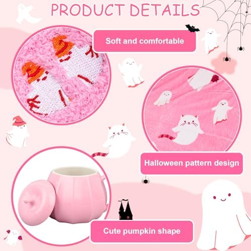 Halloween Gifts for Women Boo Basket Gifts Stuffers for Women Girls, Pink - Image 3