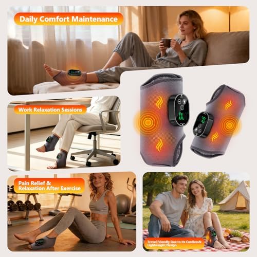 AWIL 2 Pack Update 3-in-1 Wireless Ankle and Foot Massager Heating Vibration Support Wrap for Daily Ankle Care - Image 2