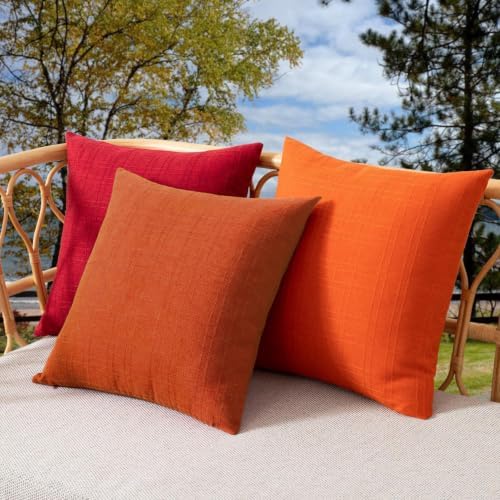 Kevin Textile Outdoor Waterproof 14”x24” Pillow Covers 2 Pack, Dark Orange - Image 5