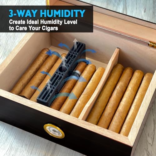 Humidor Cigar Humidifier,Cigars Humidor Humidifier, 3-Way Humidification System, Keep 70% RH, Humidity for 1-100 Cigars, Fit All Cigar Box, Safe for Cigars, Humidifier for Cigars Accessories - Image 6