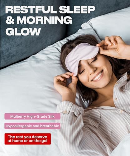 Silk Sleep Mask for Women and Men - Silk Eye Mask for Sleeping, Blindfold, Eye Covers, Pack of 2 - Image 3