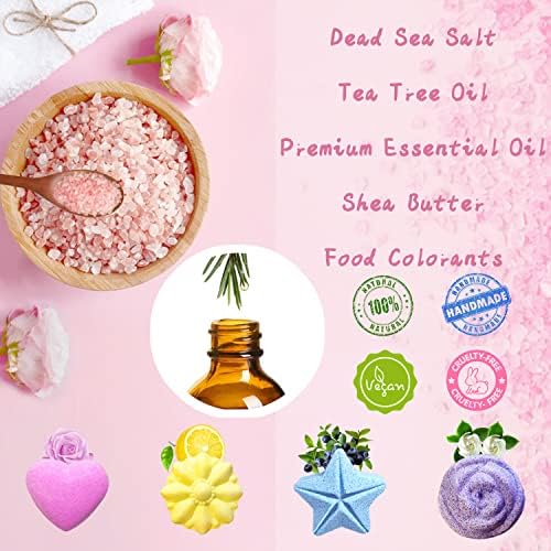 Lanwexy Bath Foot Bombs, 32 Pack Foot Soak with Bath Salt and Tea Tree Oil. Organic Natural Handmade Aroma Pure Essential Oil Bubble Foot Balls for Feet Callus, Dry Cracked, Stubborn Feet Odor Scent. - Image 3