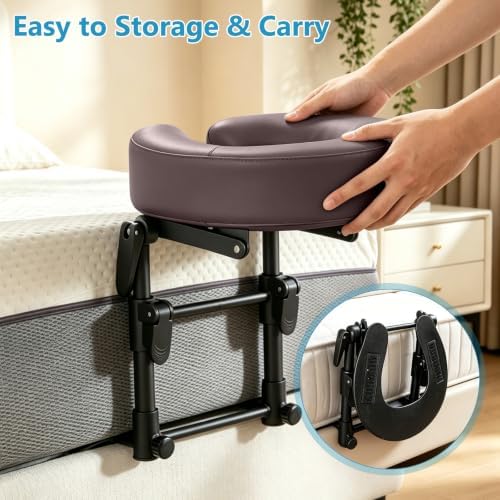 Massage Headrest for Bed, Massage Face Cradle at Home, Adjustable Bed Massage Head Holder for Sleeping Mattress, Face Down Pillow After Eye Surgery (Coffee-Brown) - Image 5