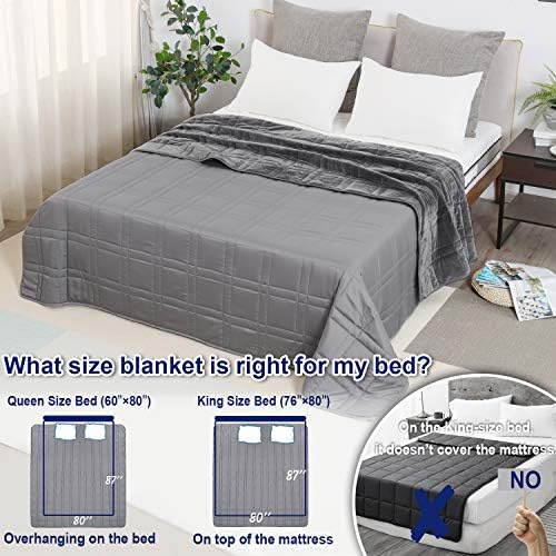 OMYSTYLE 15lb Weighted Blanket Queen Size(80''x87'', Double-Sided), Warm Short Plush and Cool Tencel Fabric Reversible Weighted Blanket for Adult - Carry Bag Included - Image 4