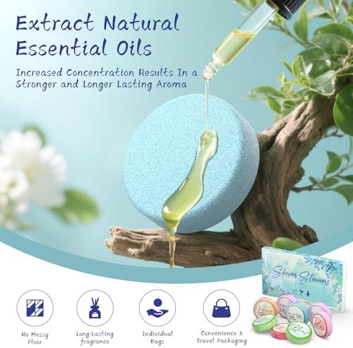 HFHO Shower Steamers Aromatherapy 8 Pack Natural Essential Oils Home Spa - Image 3