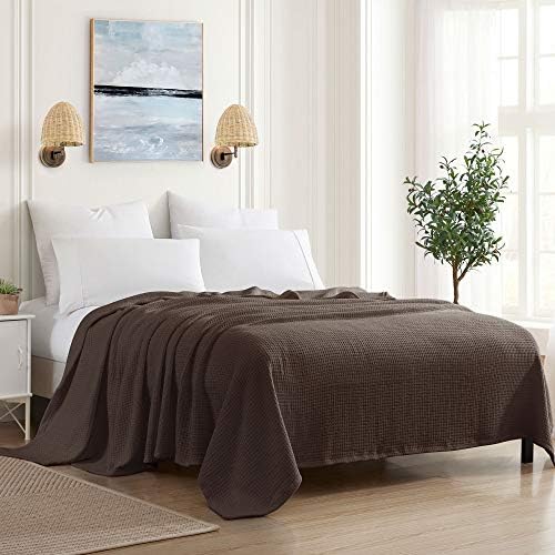 Sweet Home Collection 100% Fine Cotton Blanket Luxurious Weave Stylish Design Soft and Comfortable All Season Warmth, Full/Queen, Chocolate Brown (Pack of 6) by SweetHomeCollection