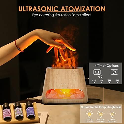 SALKING 2-in-1 Essential Oil Diffuser for Home & Himalayan Salt Lamp, 150ml - Image 4