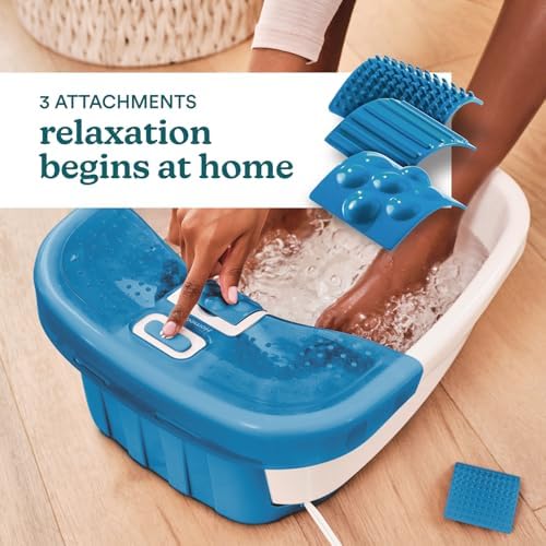 HoMedics Bubble Bliss Deluxe Foot Spa with Heat Massaging Arch, 3 Acupressure Attachments, Splash Guard, Raised Nodes Creates Bubbles, Improves Circulation, Soothe Tired Muscles - Image 5