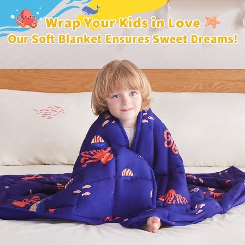 anfie Weighted Blanket(40"x60" 7lbs) Weighted Blanket Cooling Blanket for Resting,Throw Size Breathable Blanket with Premium Glass Bead(Blue Ocean) - Image 5