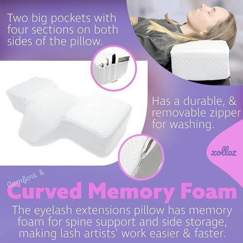 Lash Pillow, Memory Foam Eyelash Pillow for Lash Beds, White - Image 5