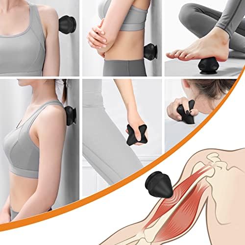 AOT Mountable Massage Ball with Suction Cup, Manual Back Massager Kit for Myofascial Release and Muscle Knot Remover Black - Image 5