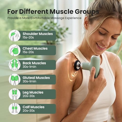 Rika Mini Massage Gun,Deep Tissue Muscle Massager with 4 Speeds & 4 Heads, Ultra Quiet Handheld Impact Massager to Relieve Pain, Suitable for Home, Office, and Travel - Image 6