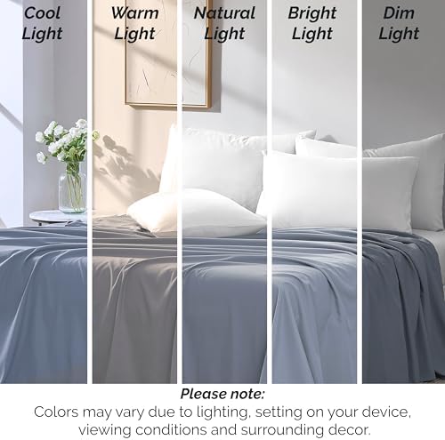 Oversized Full Size Flat Sheets Only 2 Pack Wrinkle Free 80x94 Slate Blue - Image 6