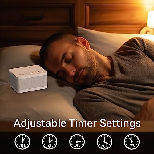 DailyBody Sound Machine White Noise Machine with 30 Soothing Sounds 32 Levels Volume 5 Timers and Memory Function Effectively Blocks Noise Ideal Sleep Machine for Baby Kids Adults… (White) - Image 5