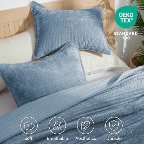 BEDELITE Velvet Quilt Set King Size, Luxury Velvet Comforter Bedding - Image 6