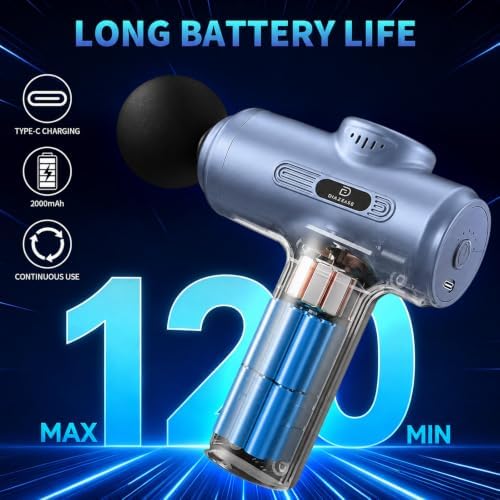 Massage Gun Deep Tissue, Handheld Neck Massager, Portable - 6 Adjustable Vibration Levels, Electric Back Massagers for Athletes, Home & Gym, Mothers Day Gifts (Blue) - Image 6