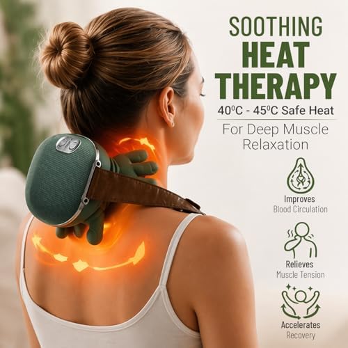 BeFit24 Deep Tissue Neck Massager with Heat, Upgraded 4D Feels Like Real Hands, Shiatsu Shoulder & Back Massager, Cordless Rechargeable for Relaxation & Comfort - Image 3