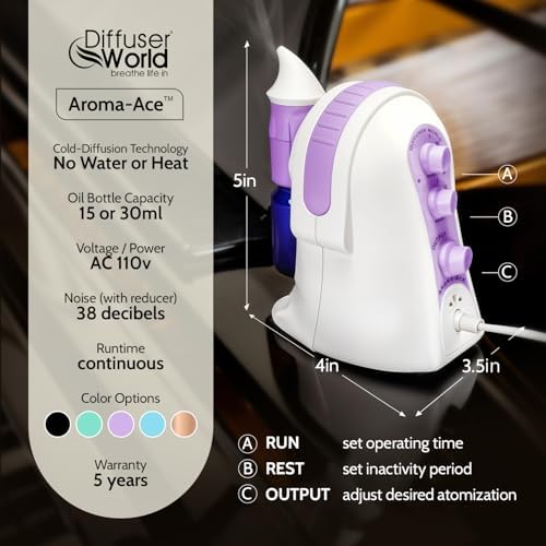 1000 Sq Ft Waterless Diffuser for Essential Oils, Made in USA Lavender Waterless Aroma Atomizer for Home Large Room Fragrance, Home Scent Machine, Air Aromatherapy with Adjustable Timer - Image 5
