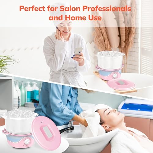 TASALON Pink Hot Towel Steamer for Facials, 5-Min Quick Heating Towel Warmer Machine, Portable Spa Salon Equipment with Aromatherapy for Massage - Image 6