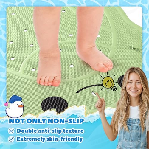 UNEEDE Kids Bathtub Mat Non Slip, Soft Rubber Shower Mat for Toddler - Image 4