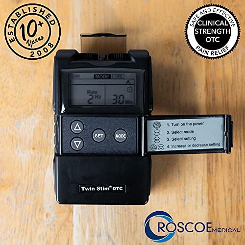 Roscoe Medical TENS Unit and EMS Muscle Stimulator, Twin Stim, OTC TENS Machine for Lower Back Pain Relief, Neck Pain, Clinical Strength Stim Machine - Image 4