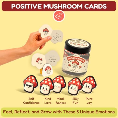 STOFINITY Positive Mushroom Jar, 60 Affirmation Cards for Women - Image 3
