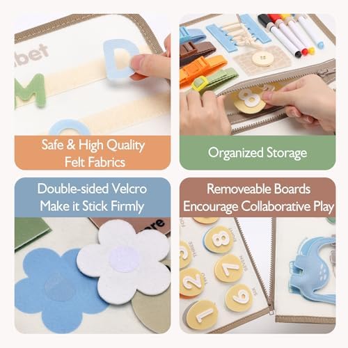 hahaland Montessori Busy Board for Toddlers Boy Travel Toys, Dinosaur - Image 6
