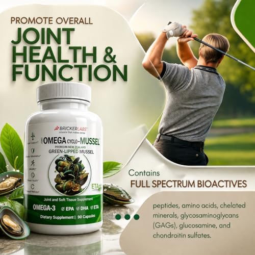 Bricker Labs Omega Cyclo - Mussel Joint Health Supplement, Premium New Zealand Green Lipped Mussel, Full Spectrum Omega Joint Supplements for Joint Health and Comfort, 90 Capsules - Image 4